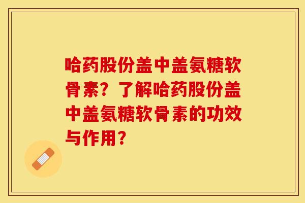 哈药股份盖中盖氨糖软骨素？了解哈药股份盖中盖氨糖软骨素的功效与作用？