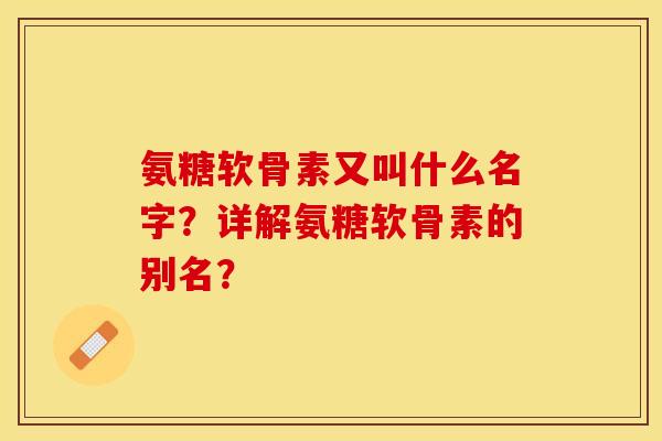 氨糖软骨素又叫什么名字？详解氨糖软骨素的别名？-第1张图片-关节保镖