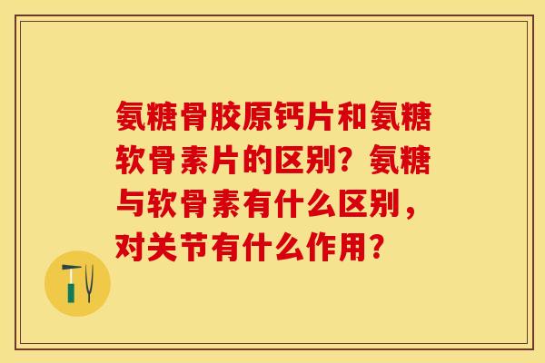 氨糖骨胶原钙片和氨糖软骨素片的区别？氨糖与软骨素有什么区别，对关节有什么作用？-第1张图片-关节保镖