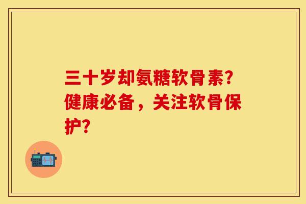 三十岁却氨糖软骨素？健康必备，关注软骨保护？-第1张图片-关节保镖