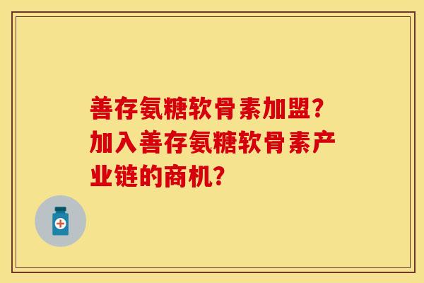 善存氨糖软骨素加盟？加入善存氨糖软骨素产业链的商机？-第1张图片-关节保镖