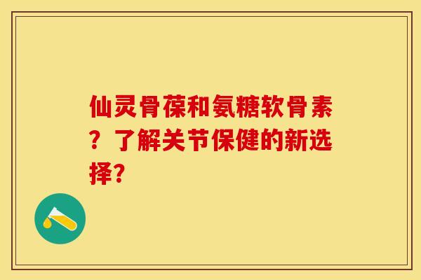 仙灵骨葆和氨糖软骨素？了解关节保健的新选择？-第1张图片-关节保镖