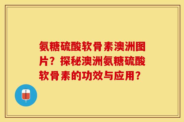 氨糖硫酸软骨素澳洲图片？探秘澳洲氨糖硫酸软骨素的功效与应用？-第1张图片-关节保镖