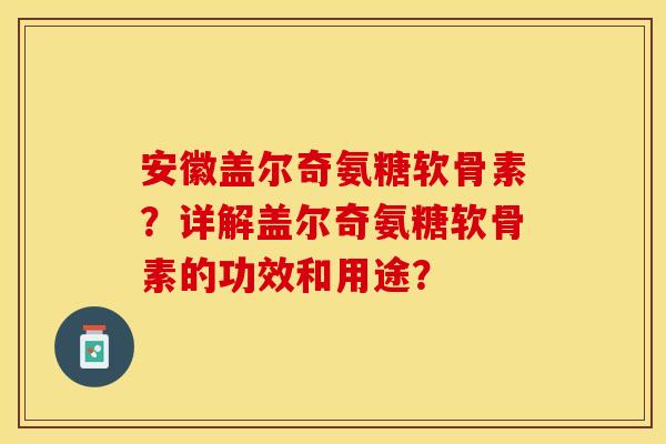 安徽盖尔奇氨糖软骨素？详解盖尔奇氨糖软骨素的功效和用途？-第1张图片-关节保镖