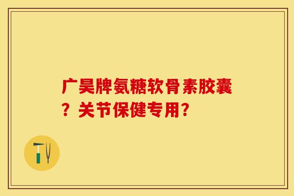 广昊牌氨糖软骨素胶囊？关节保健专用？-第1张图片-关节保镖