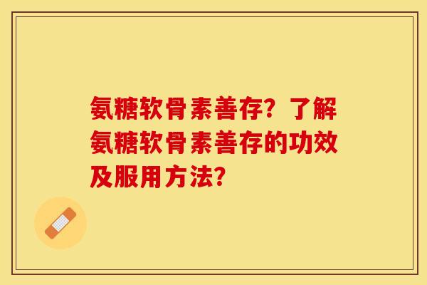 氨糖软骨素善存？了解氨糖软骨素善存的功效及服用方法？-第1张图片-关节保镖