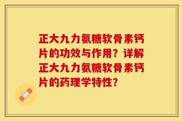 正大九力氨糖软骨素钙片的功效与作用？详解正大九力氨糖软骨素钙片的药理学特性？-第1张图片-关节保镖