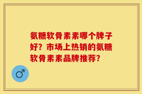 氨糖软骨素素哪个牌子好？市场上热销的氨糖软骨素素品牌推荐？-第1张图片-关节保镖