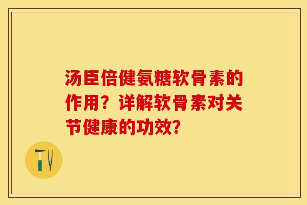 汤臣倍健氨糖软骨素的作用？详解软骨素对关节健康的功效？