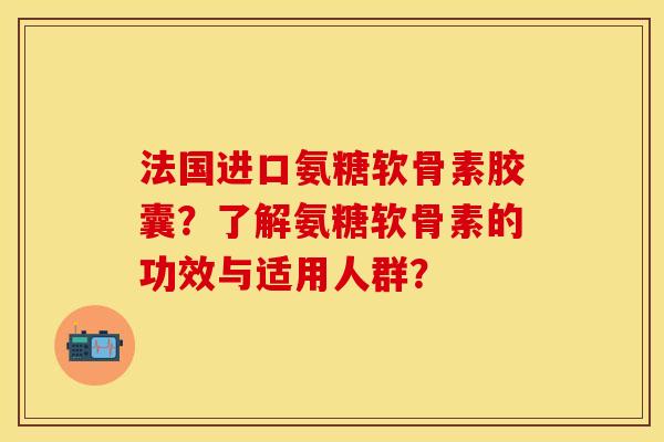 法国进口氨糖软骨素胶囊？了解氨糖软骨素的功效与适用人群？-第1张图片-关节保镖