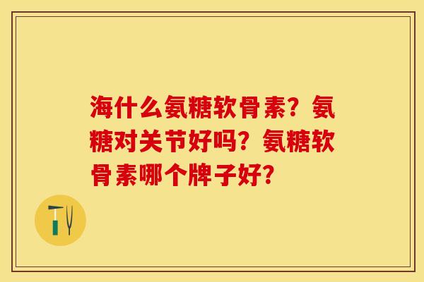 海什么氨糖软骨素？氨糖对关节好吗？氨糖软骨素哪个牌子好？