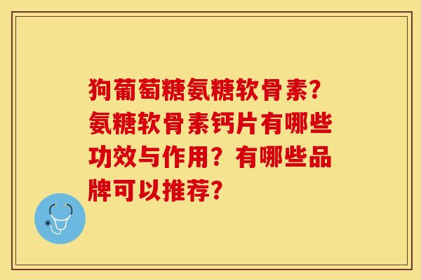 狗葡萄糖氨糖软骨素？氨糖软骨素钙片有哪些功效与作用？有哪些品牌可以推荐？-第1张图片-关节保镖