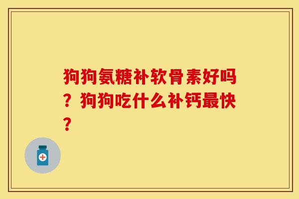 狗狗氨糖补软骨素好吗？狗狗吃什么补钙最快？-第1张图片-关节保镖