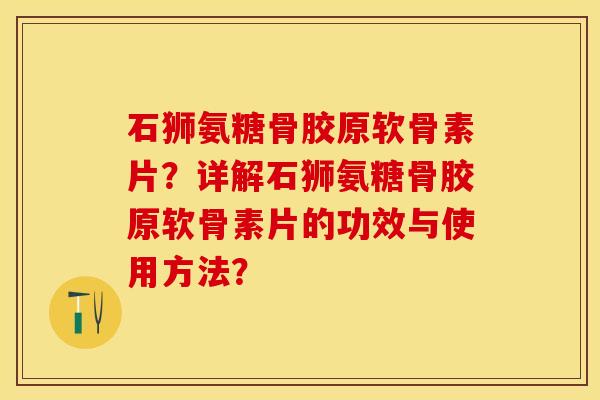 石狮氨糖骨胶原软骨素片？详解石狮氨糖骨胶原软骨素片的功效与使用方法？-第1张图片-关节保镖