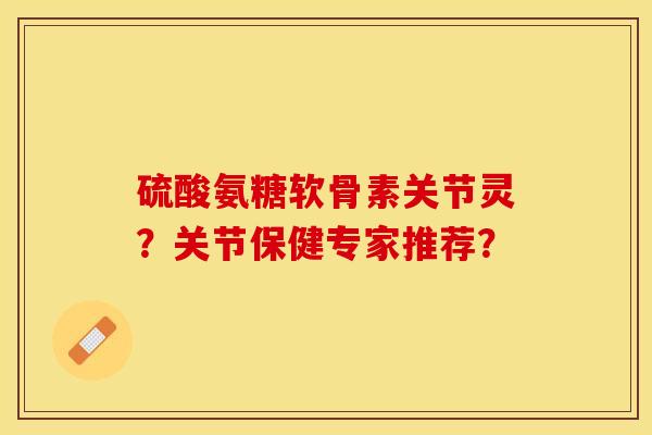 硫酸氨糖软骨素关节灵？关节保健专家推荐？-第1张图片-关节保镖