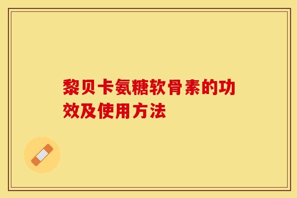 黎贝卡氨糖软骨素的功效及使用方法-第1张图片-关节保镖