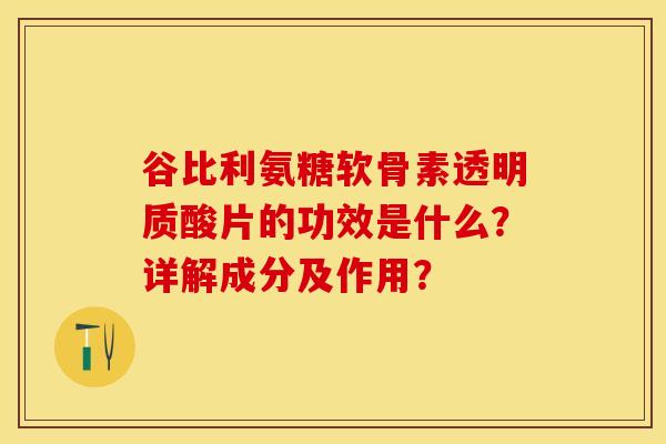 谷比利氨糖软骨素透明质酸片的功效是什么？详解成分及作用？-第1张图片-关节保镖
