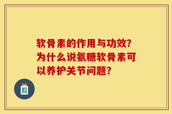 软骨素的作用与功效？为什么说氨糖软骨素可以养护关节问题？-第1张图片-关节保镖