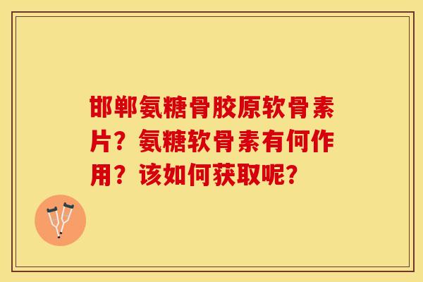 邯郸氨糖骨胶原软骨素片？氨糖软骨素有何作用？该如何获取呢？-第1张图片-关节保镖