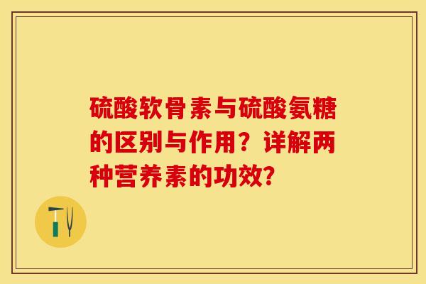 硫酸软骨素与硫酸氨糖的区别与作用？详解两种营养素的功效？-第1张图片-关节保镖