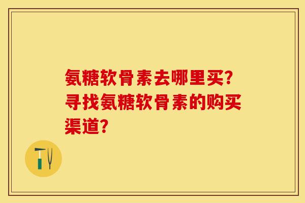 氨糖软骨素去哪里买？寻找氨糖软骨素的购买渠道？-第1张图片-关节保镖