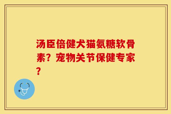 汤臣倍健犬猫氨糖软骨素？宠物关节保健专家？-第1张图片-关节保镖