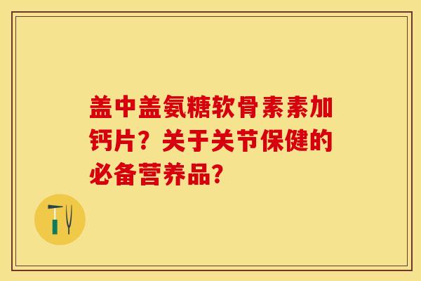 盖中盖氨糖软骨素素加钙片？关于关节保健的必备营养品？-第1张图片-关节保镖