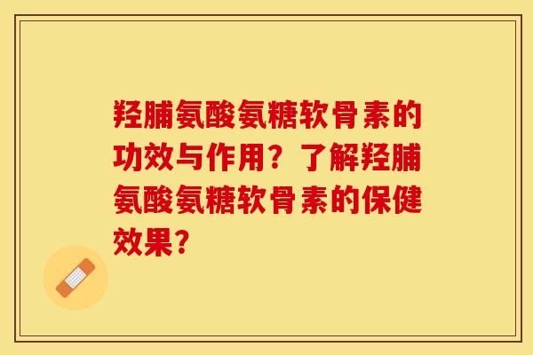 羟脯氨酸氨糖软骨素的功效与作用？了解羟脯氨酸氨糖软骨素的保健效果？-第1张图片-关节保镖