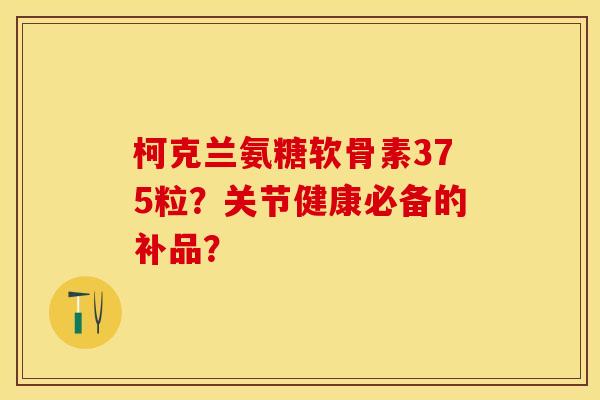 柯克兰氨糖软骨素375粒？关节健康必备的补品？-第1张图片-关节保镖