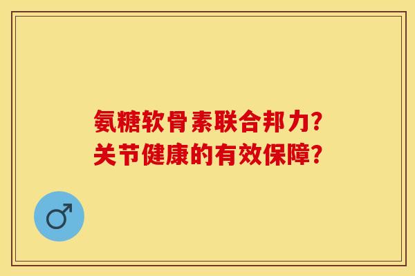 氨糖软骨素联合邦力？关节健康的有效保障？-第1张图片-关节保镖
