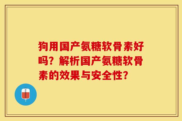 狗用国产氨糖软骨素好吗？解析国产氨糖软骨素的效果与安全性？-第1张图片-关节保镖