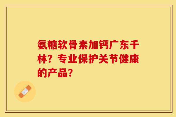氨糖软骨素加钙广东千林？专业保护关节健康的产品？-第1张图片-关节保镖