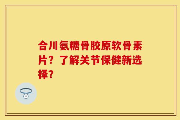 合川氨糖骨胶原软骨素片？了解关节保健新选择？-第1张图片-关节保镖