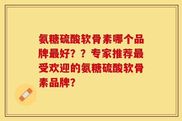 氨糖硫酸软骨素哪个品牌最好？？专家推荐最受欢迎的氨糖硫酸软骨素品牌？-第1张图片-关节保镖