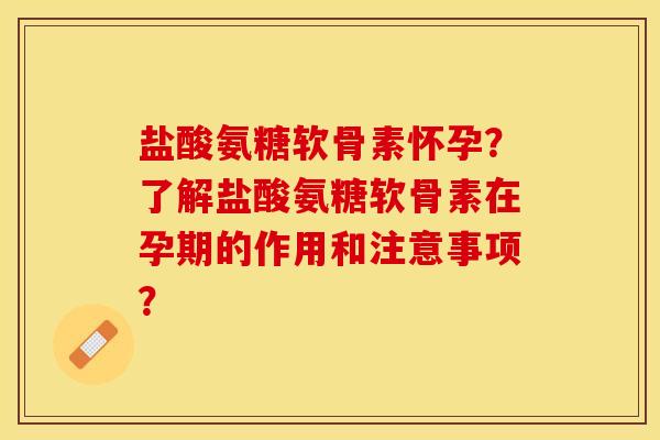 盐酸氨糖软骨素怀孕？了解盐酸氨糖软骨素在孕期的作用和注意事项？-第1张图片-关节保镖
