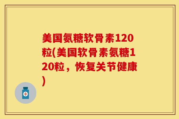 美国氨糖软骨素120粒(美国软骨素氨糖120粒，恢复关节健康)-第1张图片-关节保镖