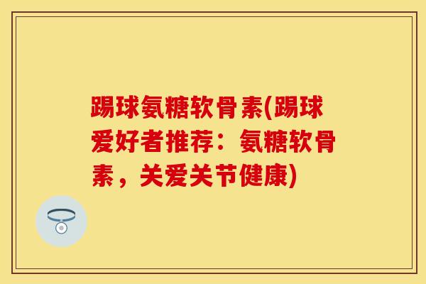踢球氨糖软骨素(踢球爱好者推荐：氨糖软骨素，关爱关节健康)-第1张图片-关节保镖