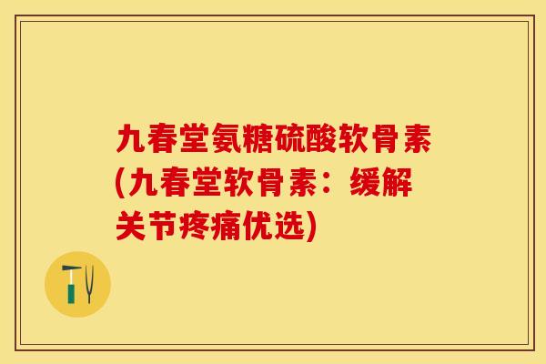 九春堂氨糖硫酸软骨素(九春堂软骨素：缓解关节疼痛优选)-第1张图片-关节保镖