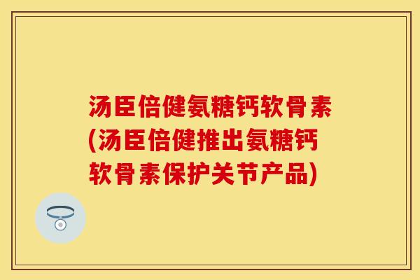 汤臣倍健氨糖钙软骨素(汤臣倍健推出氨糖钙软骨素保护关节产品)-第1张图片-关节保镖