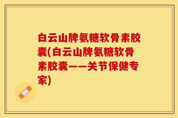 白云山牌氨糖软骨素胶囊(白云山牌氨糖软骨素胶囊——关节保健专家)