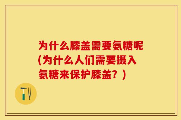 为什么膝盖需要氨糖呢(为什么人们需要摄入氨糖来保护膝盖？)