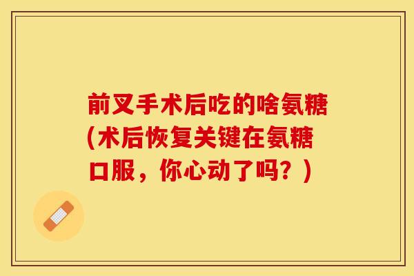 前叉手术后吃的啥氨糖(术后恢复关键在氨糖口服，你心动了吗？)