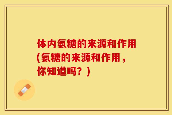 体内氨糖的来源和作用(氨糖的来源和作用，你知道吗？)