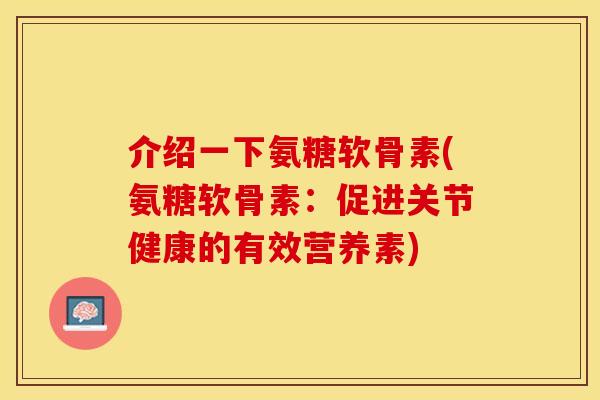 介绍一下氨糖软骨素(氨糖软骨素：促进关节健康的有效营养素)