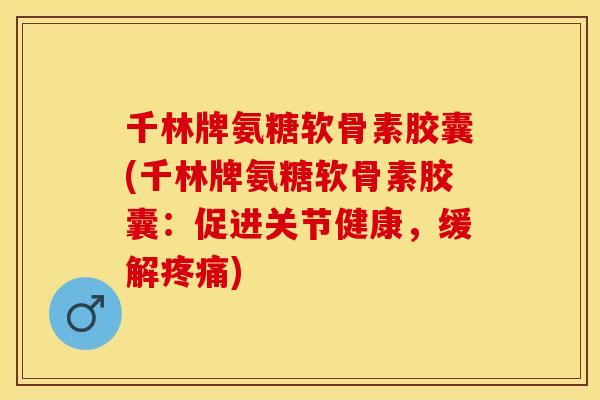 千林牌氨糖软骨素胶囊(千林牌氨糖软骨素胶囊：促进关节健康，缓解疼痛)