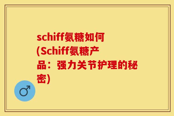 schiff氨糖如何(Schiff氨糖产品：强力关节护理的秘密)