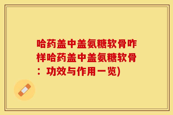 哈药盖中盖氨糖软骨咋样哈药盖中盖氨糖软骨：功效与作用一览)