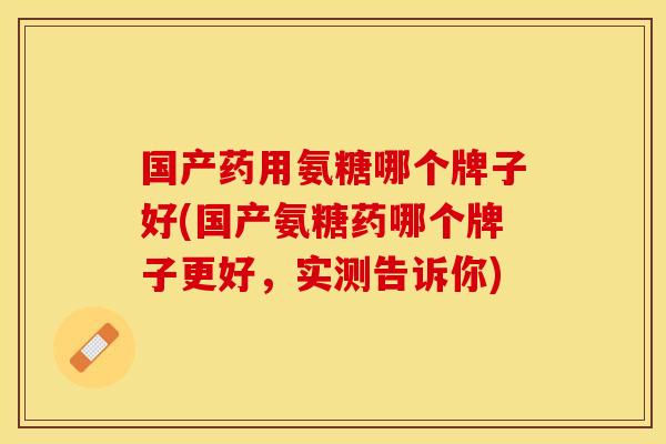 国产药用氨糖哪个牌子好(国产氨糖药哪个牌子更好，实测告诉你)-第1张图片-关节保镖