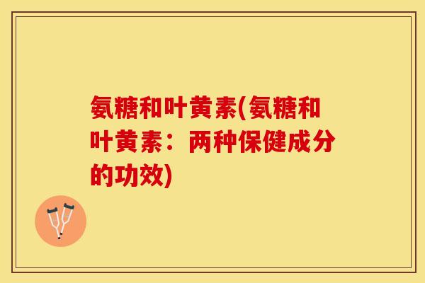 氨糖和叶黄素(氨糖和叶黄素：两种保健成分的功效)