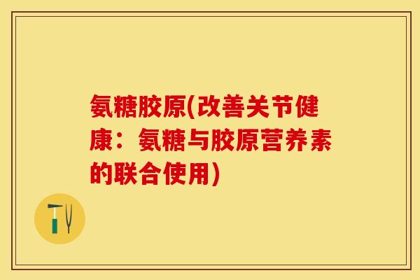 氨糖胶原(改善关节健康：氨糖与胶原营养素的联合使用)-第1张图片-关节保镖